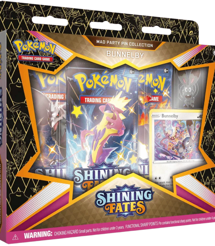 Pokemon TCG - Sword & Shield - Shining Fates - Mad Party Pin Collection Box - Bunnelby
